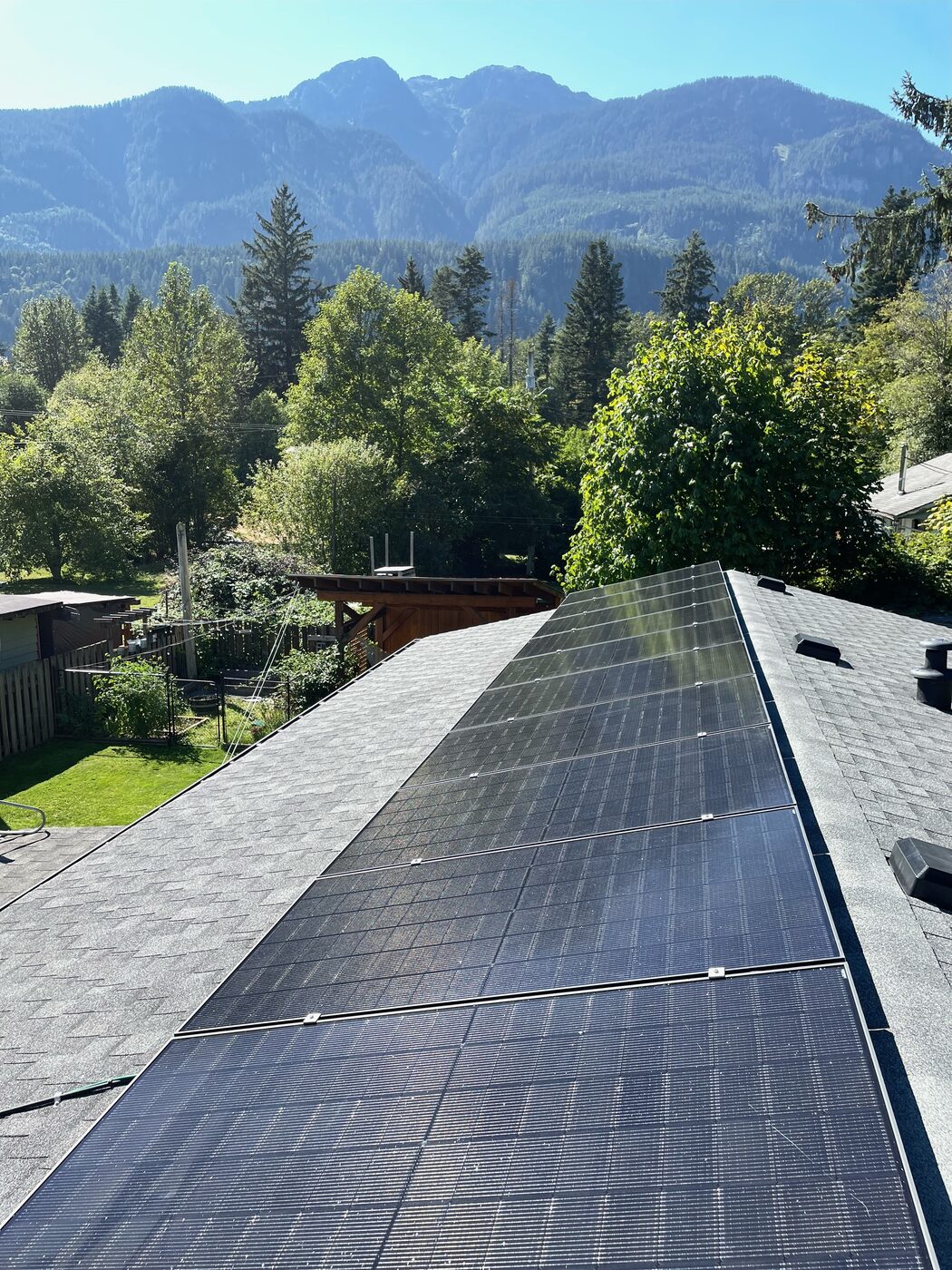 White residential solar installation